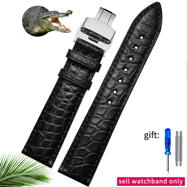 Crocodile crocodile leather strap for Longines Master Omega men and women butterfly clasp watchband 12 14 16 18 20 22 24mm