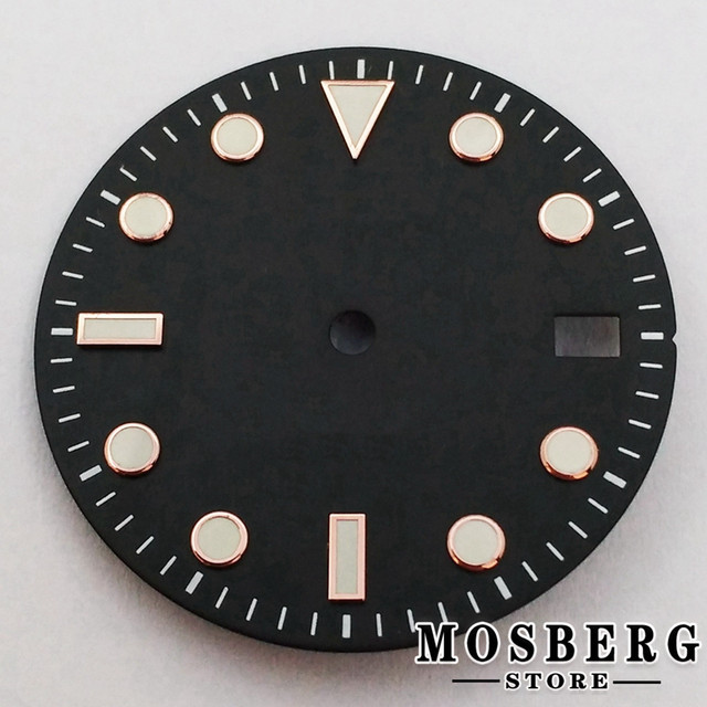 29mm sterile black green blue watch dial with date window for NH35 NH35A automatic movement accessories parts