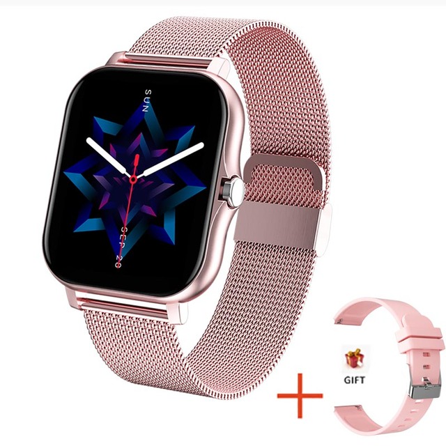 New Ladies Smart Watch Men 1.69 inch Color Screen Full Touch Fitness Tracker Call Ladies Smart Watch for Android IOS+Box