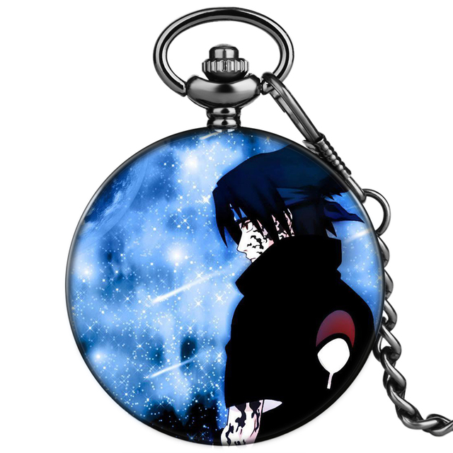 New custom unisex personality quartz pocket watch with thick chain classic Japan animation personality style nostalgic watches