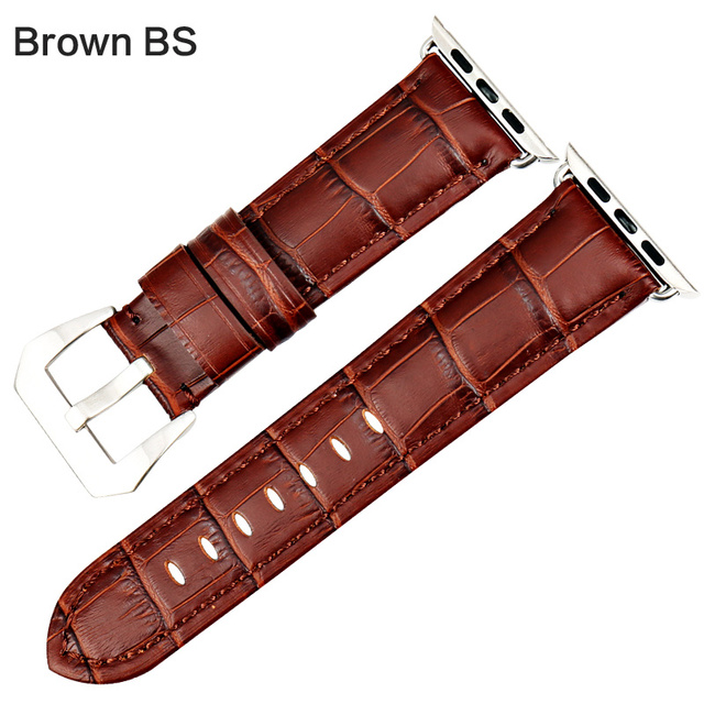 MAIKES Watchbands Genuine Cow Leather Watch Strap for Apple Watch Band 44mm 38mm Series 6/5/4 Iwatch 7 45mm 41mm Watchband