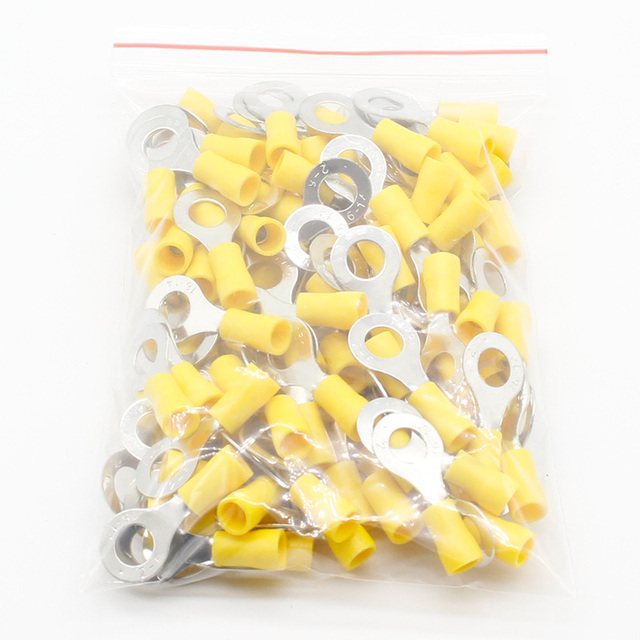 50pcs/100pcs RV2-6 Loop Insulated Terminal Wire Cable Electrical Connector Crimp Terminal