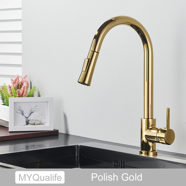 Free Shipping Black Kitchen Faucet Two Function Single Handle Pull Out Mixer Deck Mounted Hot and Cold Water Taps