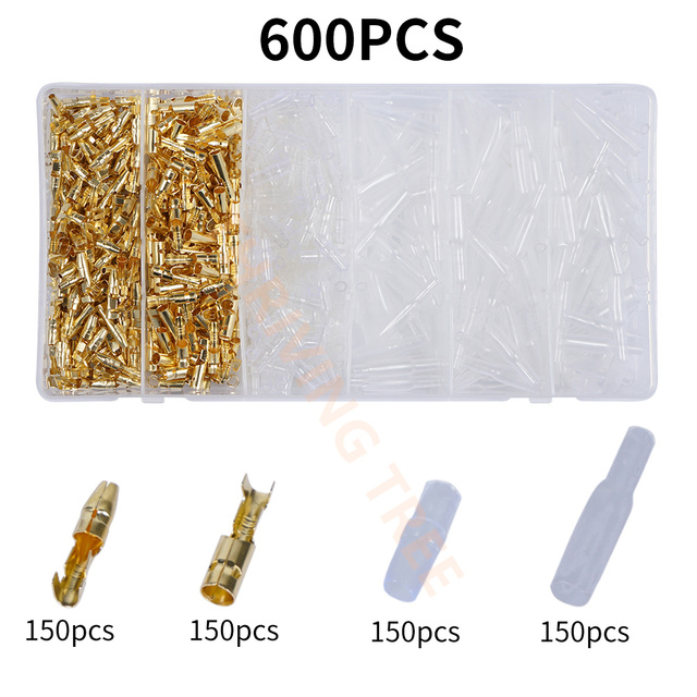 400/600pcs 3.9mm Auto Car Motorcycle Bullet Terminals Crimp Terminals Electrical Wire Connector Insulation Female and Male Crimping Pliers