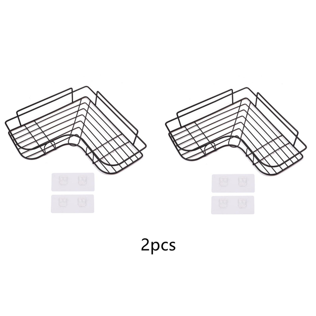 2/1 قطعة رف زاوية لكمة الحرة الحمام المطبخ تخزين حامل أرفف ل الشامبو فرشاة الأسنان منشفة التوابل جرة زجاجات كوب ماء