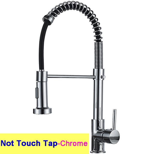 Black Touch Spring Kitchen Mixer Faucets Quality Brass Hot Cold Pull Kitchen Mixer Taps Smart Sensor Touch Kitchen Faucet