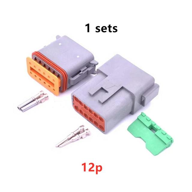 1 set German DT06 DT04 Car Connectors Waterproof Male and Female Butt Plug 2 3 4 6 8 12 Pins 22-16AWG