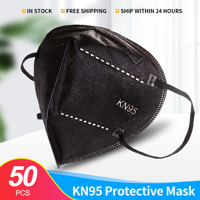 1-100pcs KN95 Masks ffp2fan 5 Layers Mouth Mask FFP2 KN95 Respirator FPP2 Masque FFP 2 Protective Face Mascarillas Masken CE