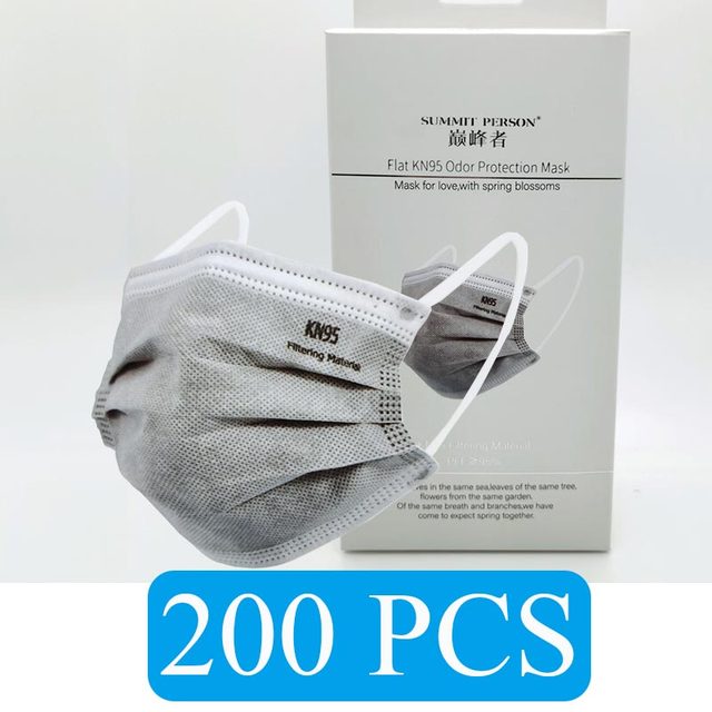 20pcs/box CE KN95 5 Layers Mask Gray Activated Carbon Dust Respirator Face Dust Mask FFP2 Korean KN95 ffp2fan