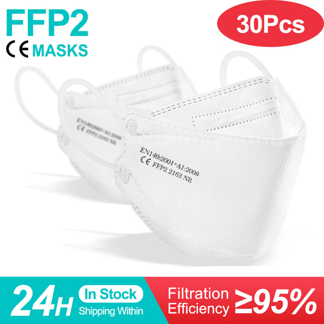 10-100pcs FFP2 Mask KN95 Fish Mask Adult Mascarillas ffp2reuse zable Protective Respirator Filter ffp2fan certification fpp2fan