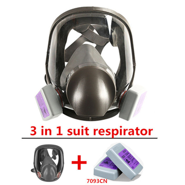 High Quality 15/17 in 1 Chemical Gas Mask 6800 Dust Respirator Paint Repeller Spray Silicone Full Face Mask Filter