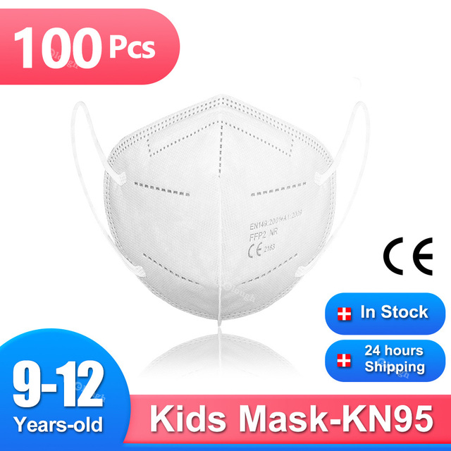 9-12 سنة الأطفال FFP2 أقنعة 5 طبقات Mascarilla KN95 Infantil FFP2mask Niños Mascarillas FPP2 Homologada الاطفال قناع FP2