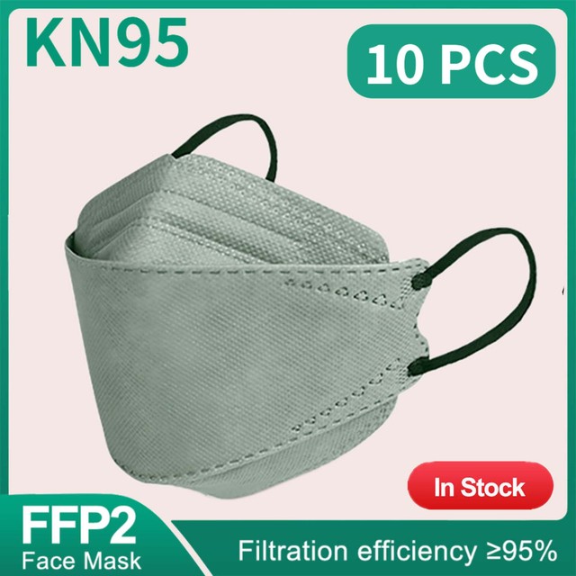 Fish Mask ffp2 Mascarillas FPP2 KN95 Morandi ffp2fan 4 Layer Respirator Approved Face Masks FFP2 Respirator Mouth Cover Mask