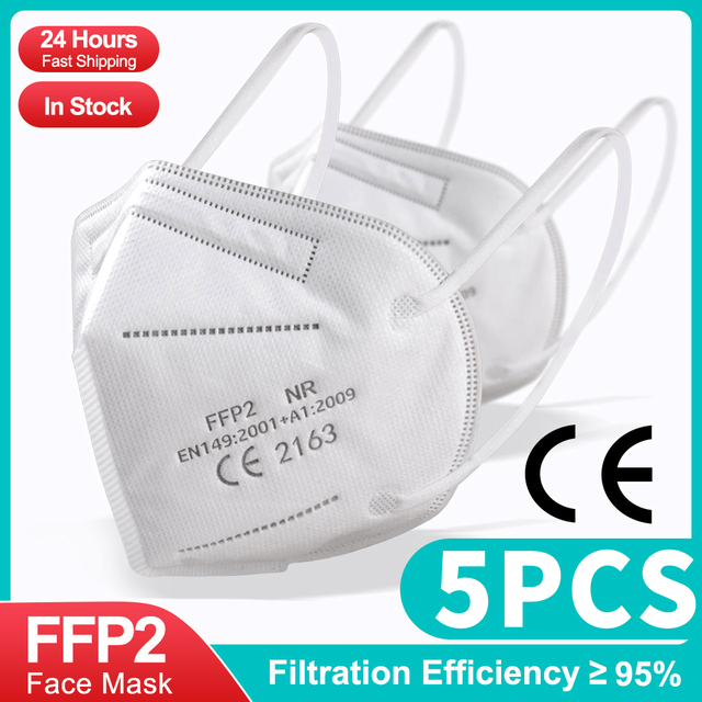 5-200pcs FFP2 Mask Mouths Mascara N95 Virus Fabric Face Masks Kn95 Workplace Supplies Safety Protection Security ffp2fan