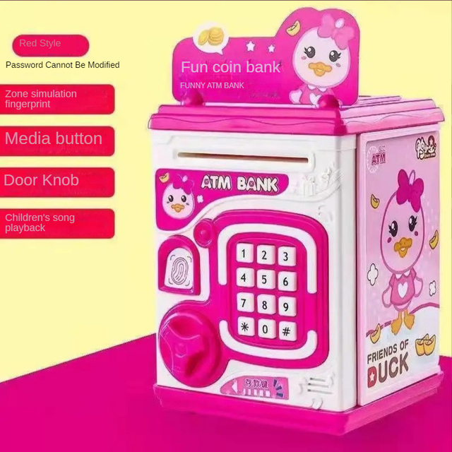 Net red Vibrato piggy bank children fingerprint password can be stored and pull anti-fall locks