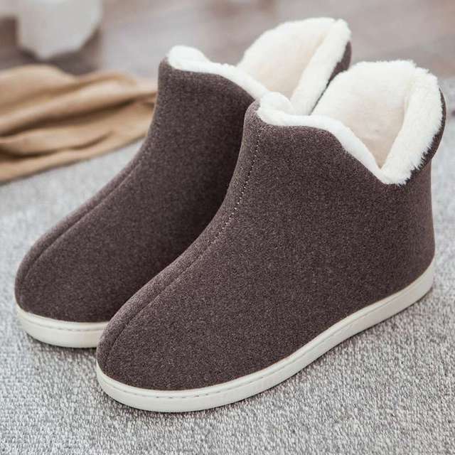 ASILETO Women Home Slippers Plush Indoor Shoes High Top Plus Size 45 Flat Shoes Woman Winter Shoes Indoor Slippers sapatos mujer