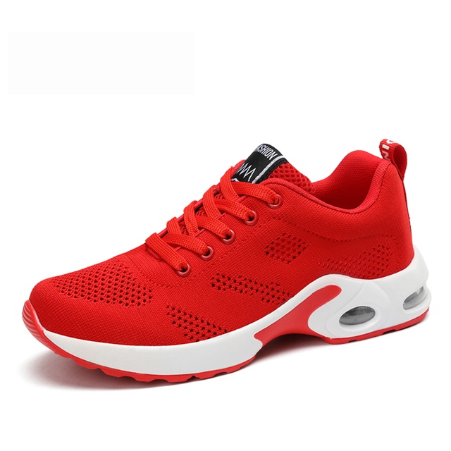 Fashion Women Lightweight Sneakers Outdoor Sports Breathable Mesh Comfort Running Shoes Air Cushion Lace Up