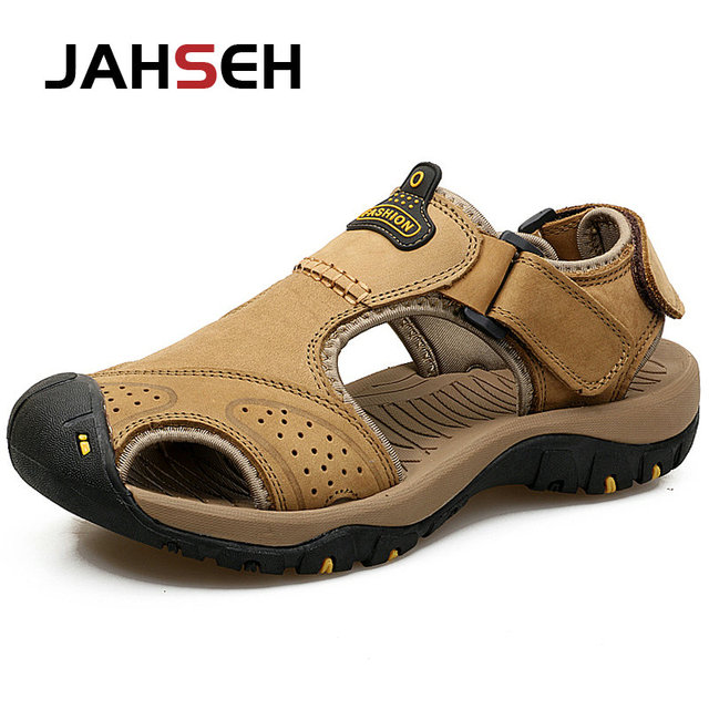 Size 38~48 New Sandals Genuine Leather Gladiator Sandals Brand Outdoor Beach Shoes For Men Summer Leather Casual Shoes Sneakers