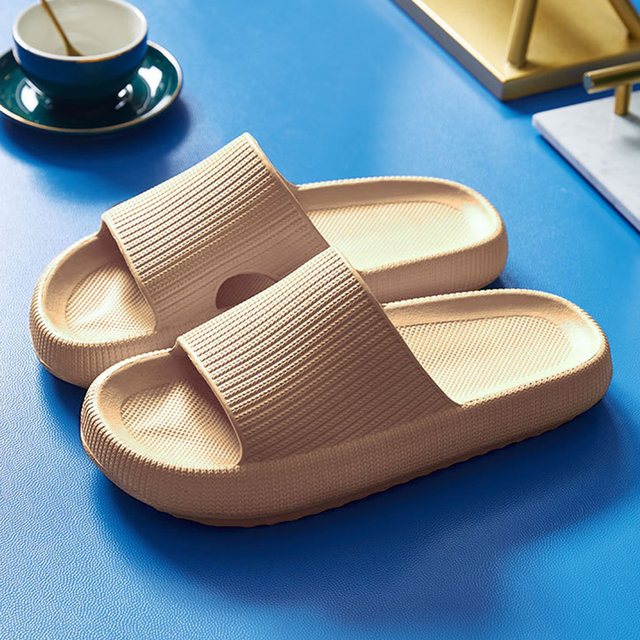 Rimocy Thick Sole Home Women Slippers Soft Summer Slides Non-slip Woman Flat Heel Comfortable Sandals Flip Flops Female