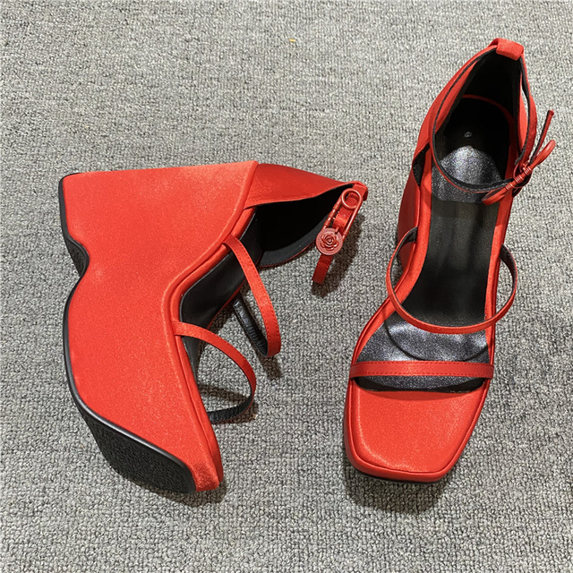 CONASCO Women Sandals Piece High Heels Wedding Party Prom Pumps Female Platforms Summer Casual Shoes Woman Punk Sandals