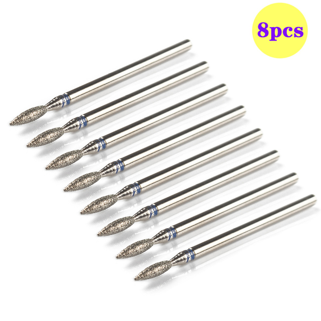 8pcs Diamond Milling Cutter for Manicure Set Nail Drill Bits Accessories Nozzles for Manicure Cutters Pedicure Sanding Nail File