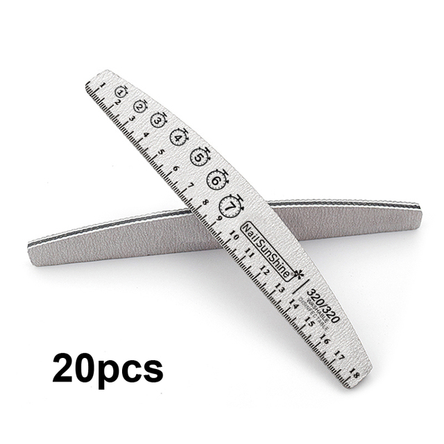 20/30/50/75/84pcs Gray Professional Nail Files 80 100 150 180 240 320 Nail Art Tools Clock Marker Mark Pattern