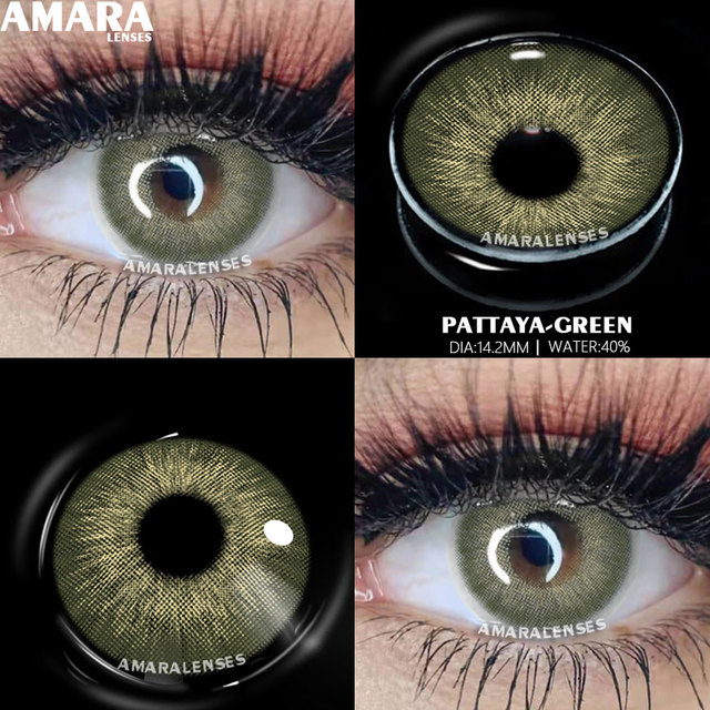 Amara Natural Colored Contact Lenses Blue 2pcs Beautiful Contacts Pupils Colored Contact Lens Yearly Makeup Cosmetics Contact Lens