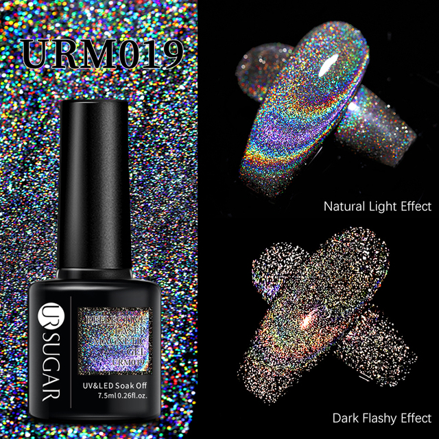 UR SUGAR Reflective Cat Magnetic Laser Gel Nail Polish Rainbow Gel Shine Semi Permanent Soak Off UV LED Varnish Nail Art