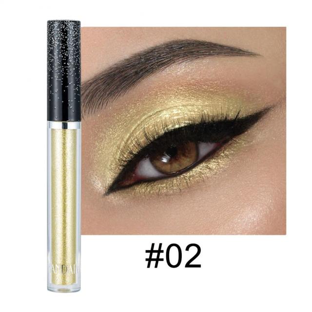 12 Colors Liquid Eyeshadow Highlight Sequins Glitter Eye Shadow Pearlescent Lying Silkworm Waterproof Lasting Shiny Eye Cosmetics