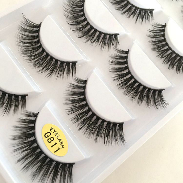 5 Pairs 3D Mink Lashes Natural Eyelashes Dramatic False Eyelashes Faux Cils Makeup Wholesale False Eyelashes Extension New Woman