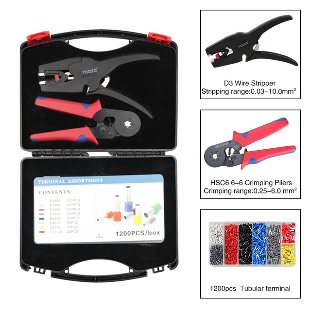 Ring Crimping Tool Kit Sopoby Crimping Pliers 0.08-16mm2/700pcs Wire Terminals