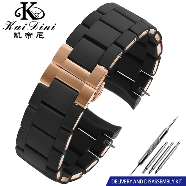 سيليكون المطاط الصلب Watchband في المطاط ل AR5890 AR5889 AR5858 AR5920 AR5868 AR8023 رجل 23 مللي متر امرأة 20 مللي متر حزام (استيك) ساعة سوار