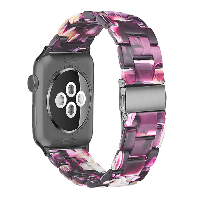 resin watches for apple watch 7 6 5 band 44mm iwatch 42mm series 4 3 2 wrist strap accessories loop 40mm replacement bracelet