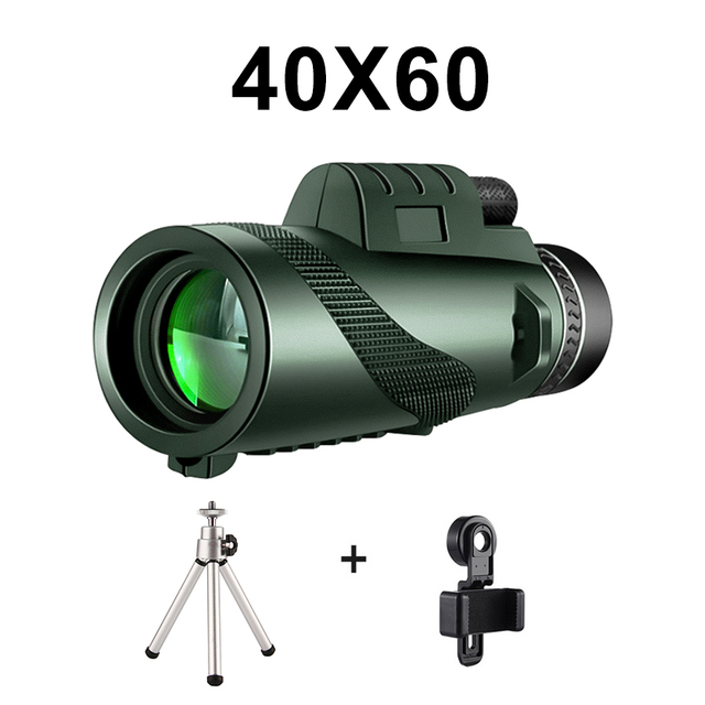 40X60 HD Professional Monocular Telescope Night Powerful Binoculars Waterproof Mini Pocket Zoom With Smartphone Hunting Camping