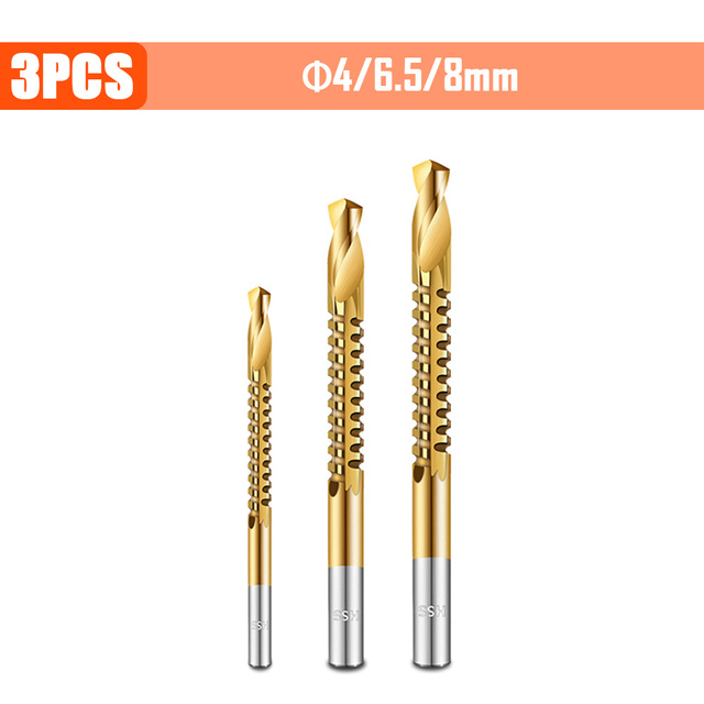 3/4/5/6pcs Cobalt Drill Bit Spiral Screw Metric Composite Tap Drill Bits Drill Polishing Woodworking HSS Twist Drilling Tools