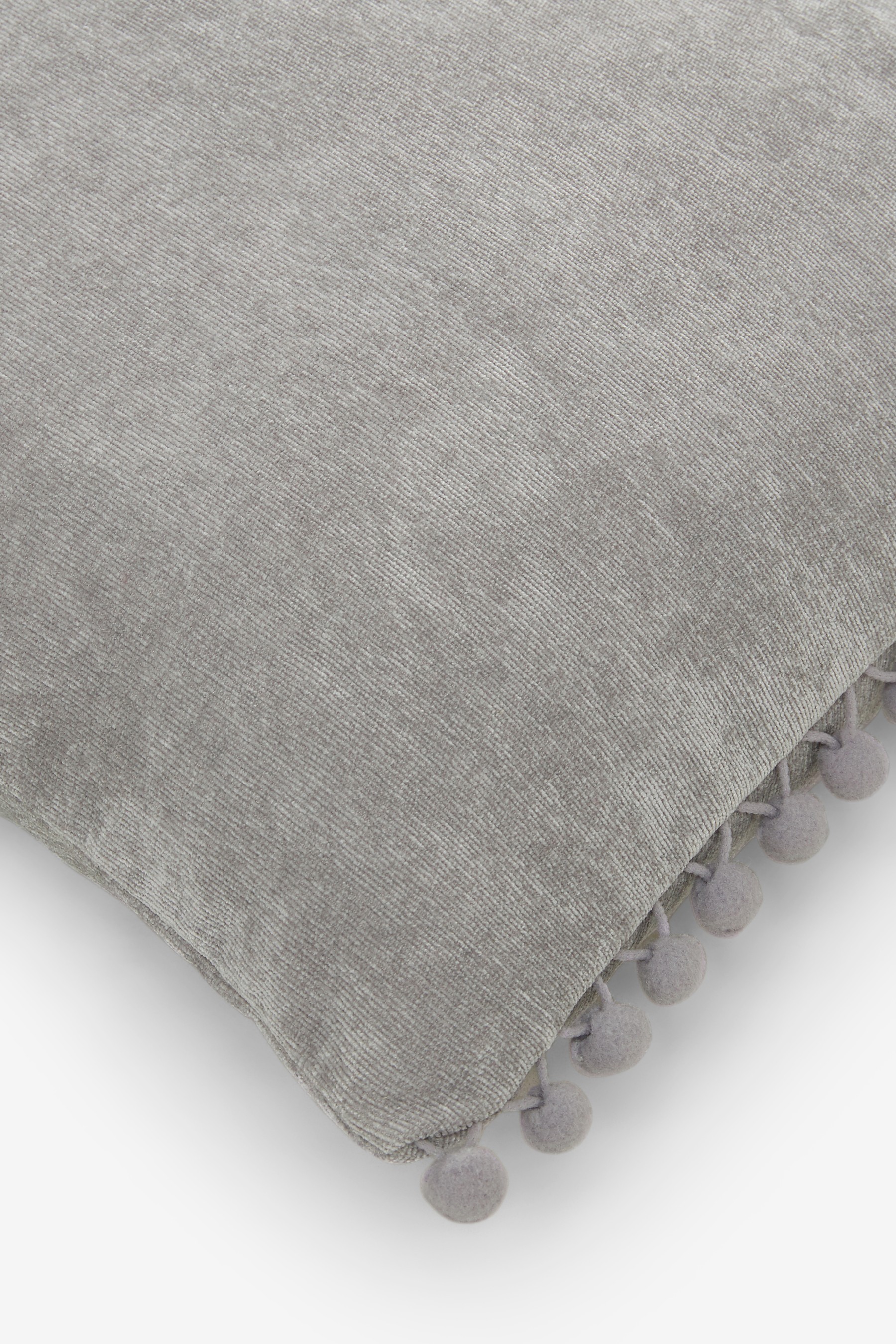 Soft Velour Pom Edge Cushion