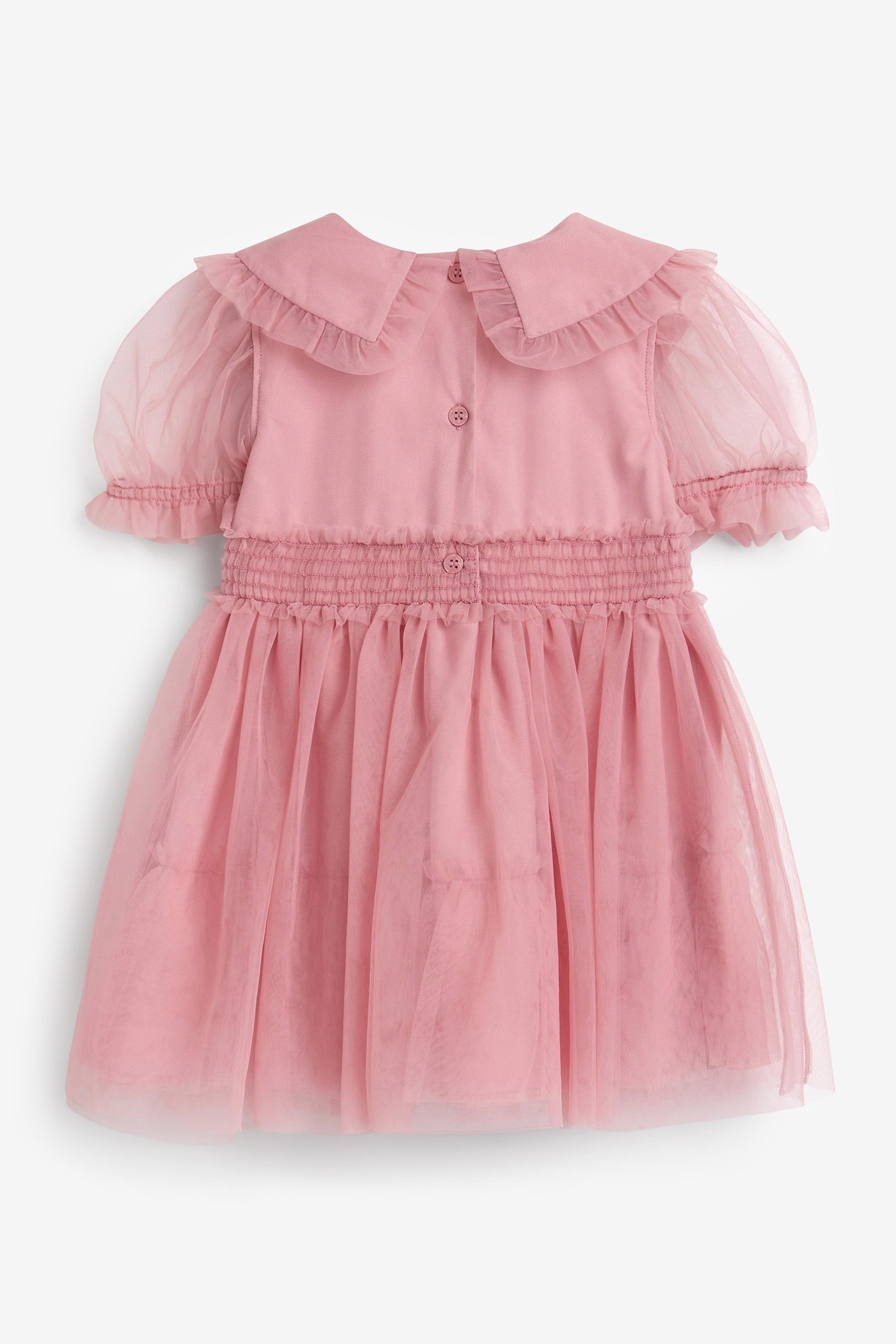 Embellished Mesh Collar Dress (3mths-8yrs)