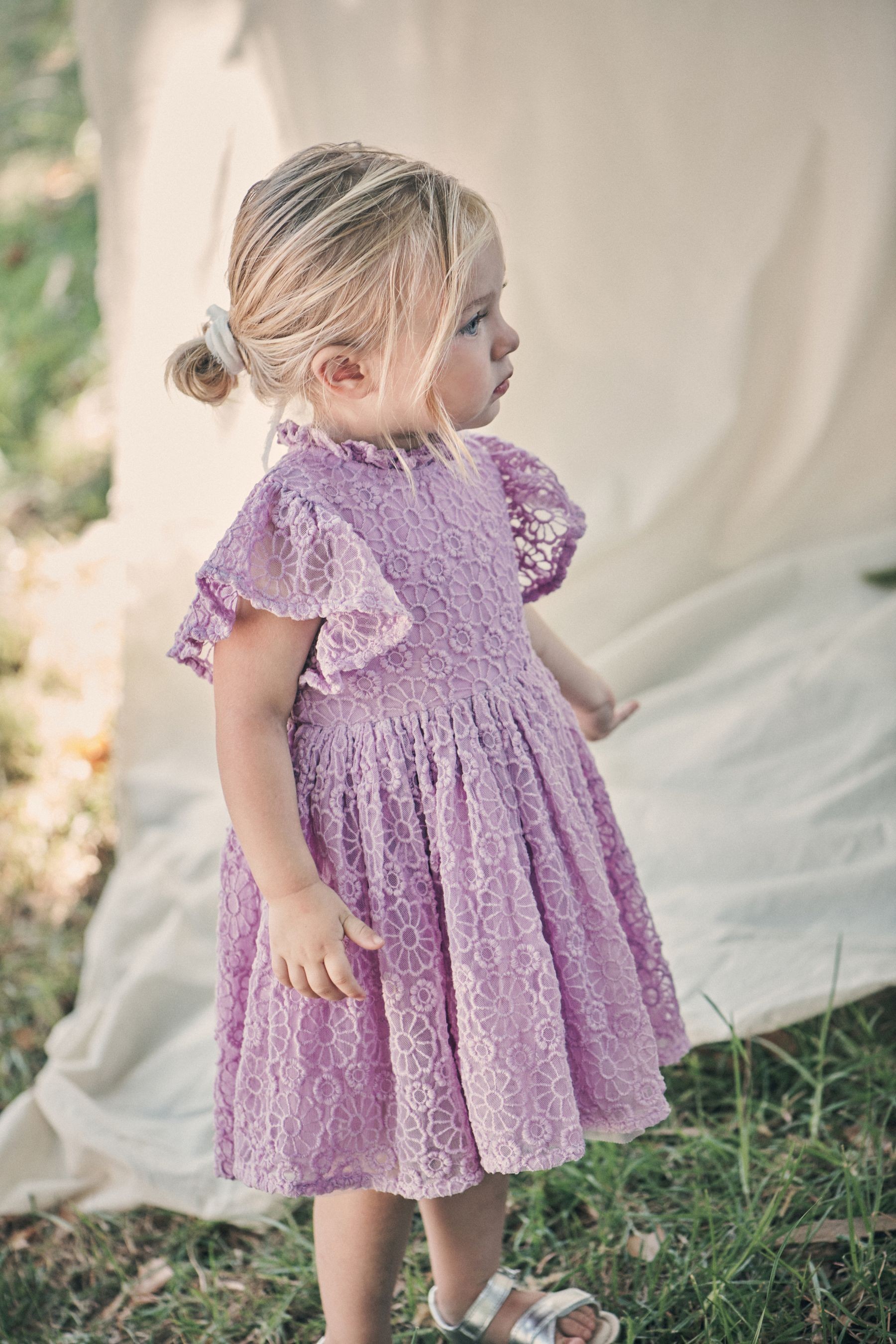 Short Sleeve Party Lace Dress (3mths-7yrs)