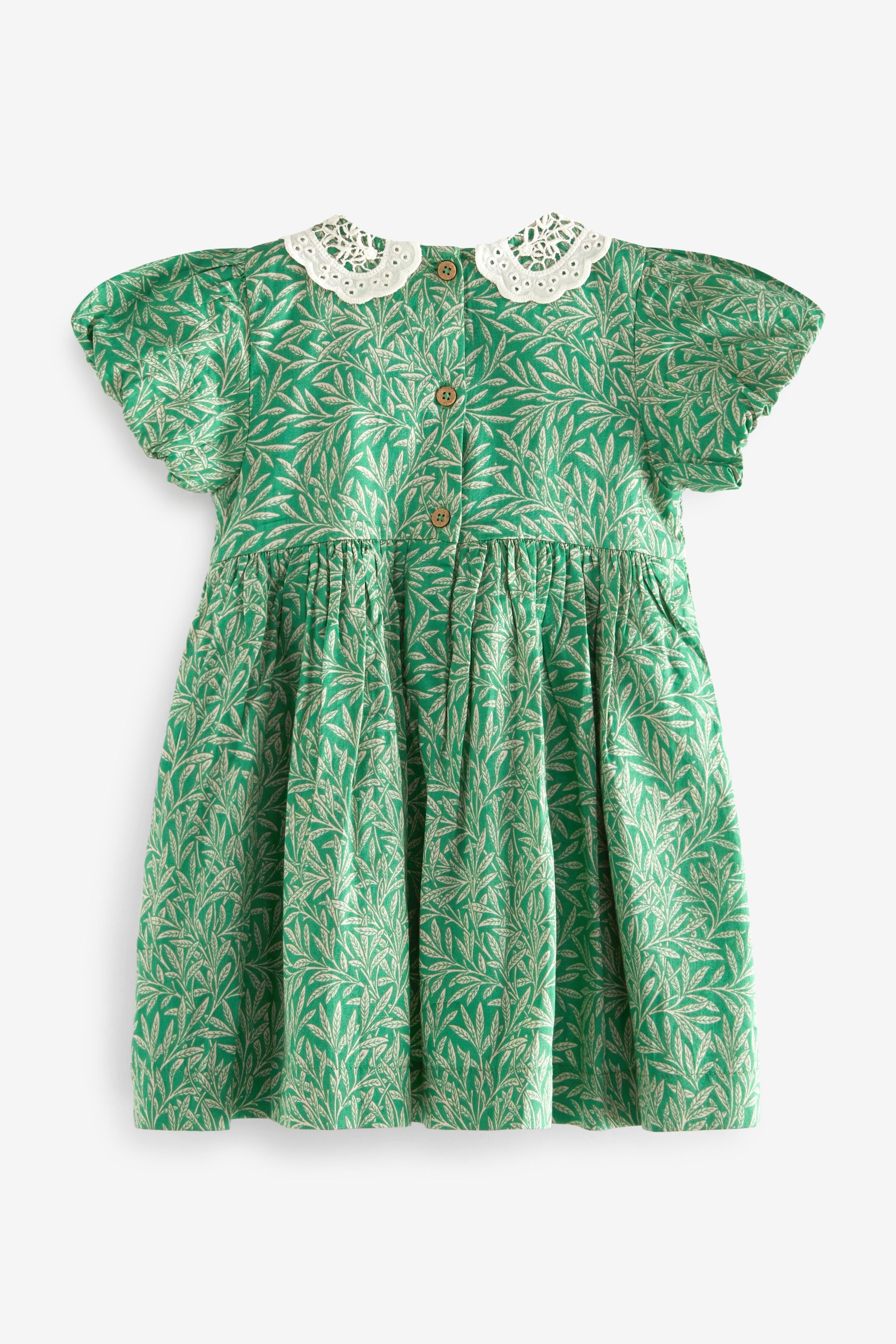 Lace Collar Shirred Cotton Dress (3mths-8yrs)