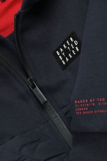 Baker by Ted Baker Navy Zip Through Hoodie