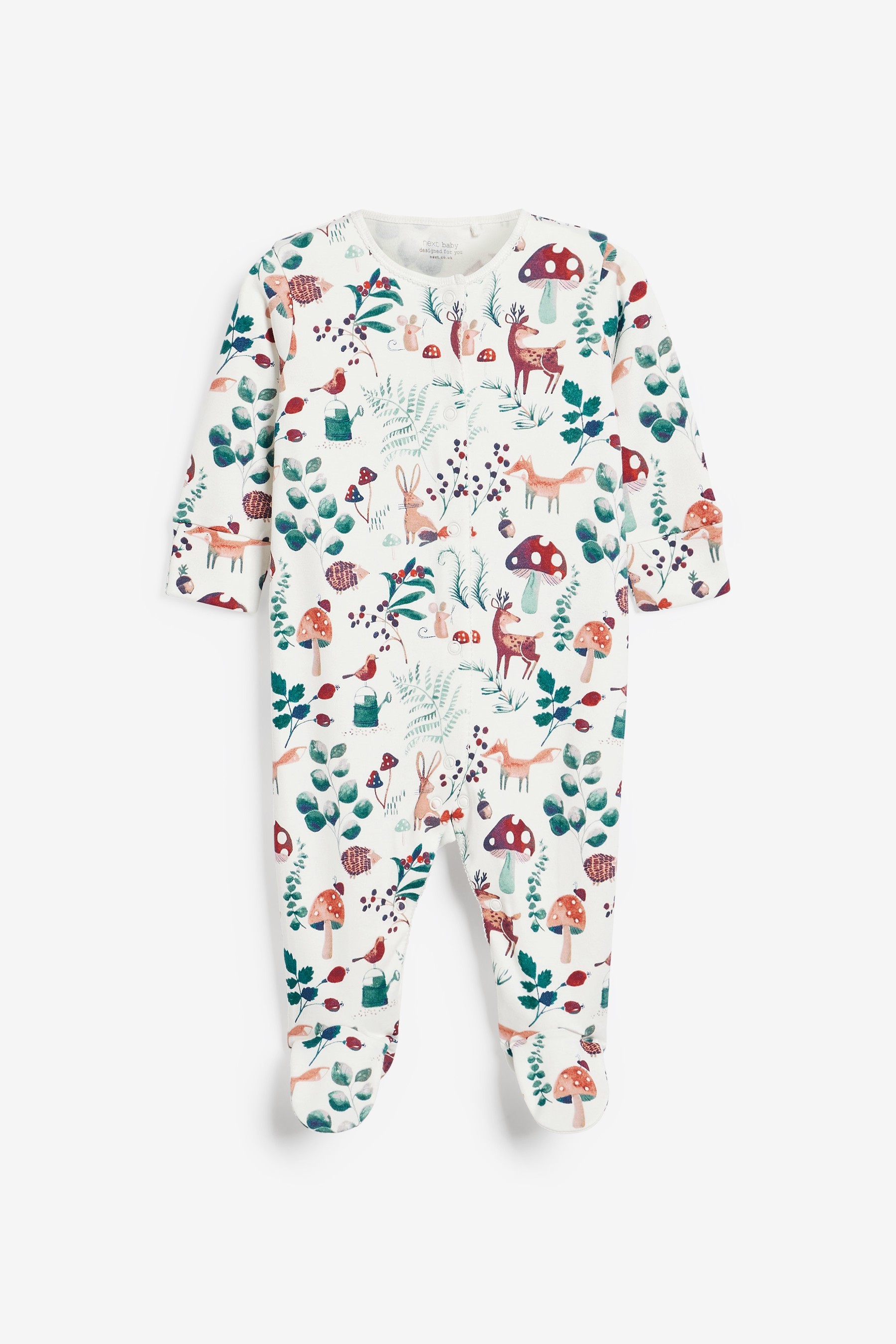 3 Pack Embroidered Detail Baby Sleepsuits (0-3yrs)