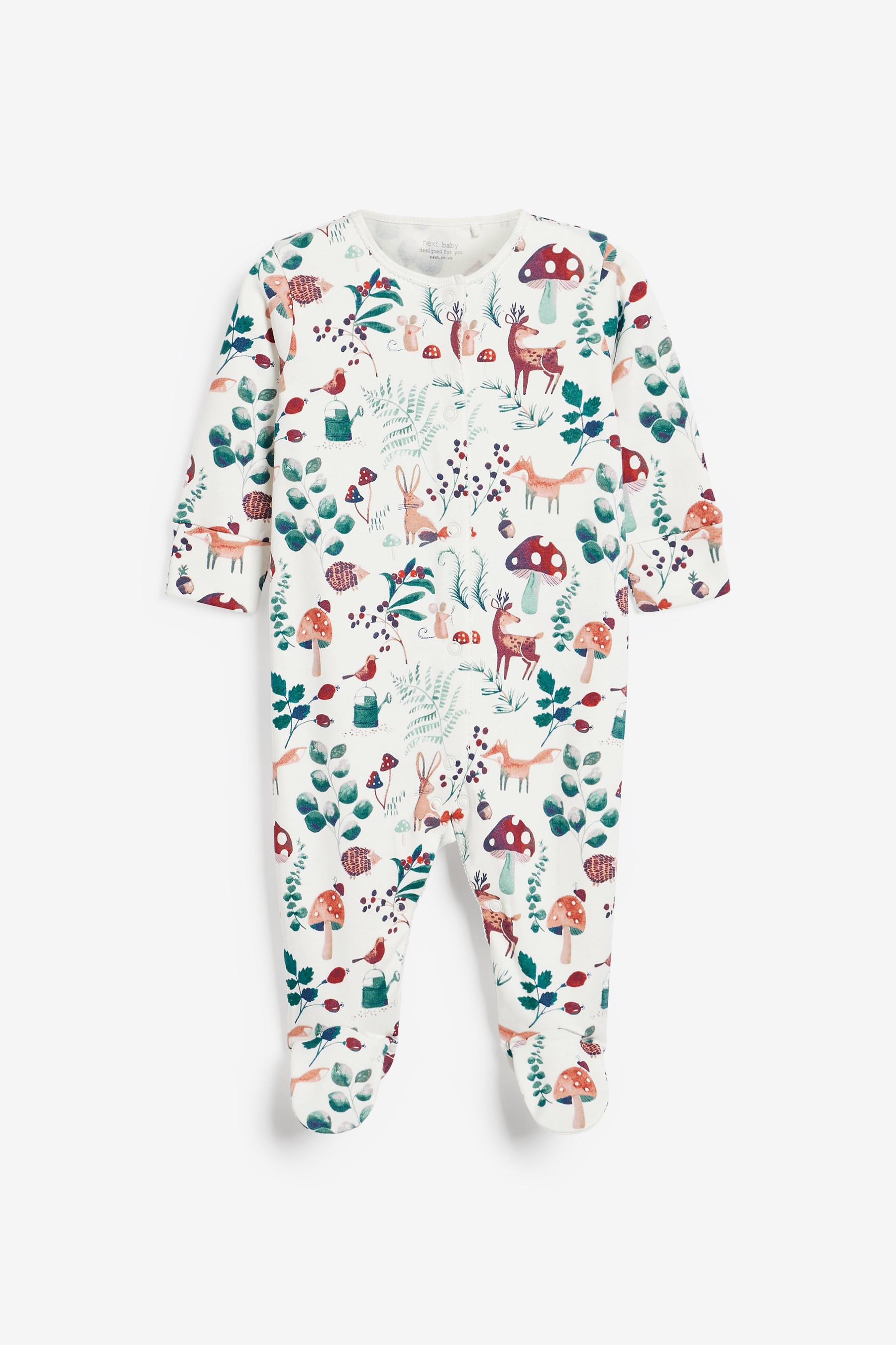 3 Pack Embroidered Detail Baby Sleepsuits (0-3yrs)