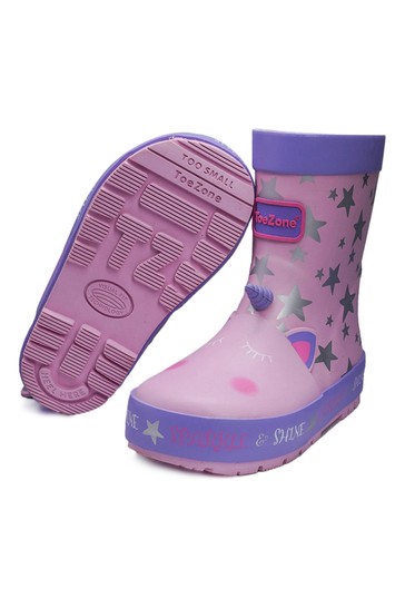 ToeZone Pink Unicorn Wellies