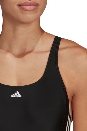 adidas 3 Stripe Mid Black Swimsuit