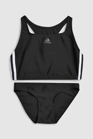 adidas Black Two Piece 3 Stripe Bikini