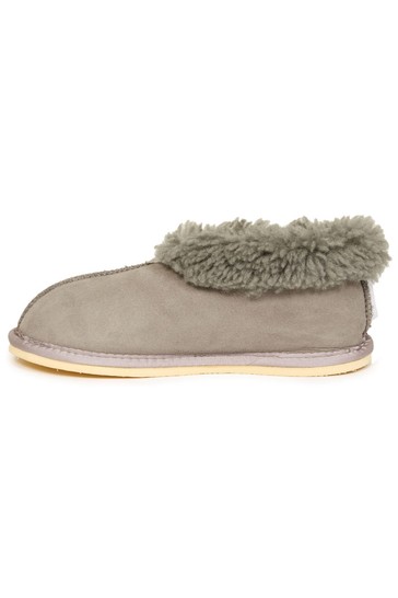 Celtic & Co. Ladies Grey Sheepskin Bootee Slippers