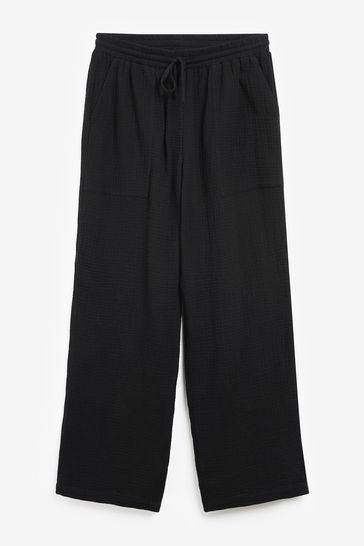 Textured Wide Leg Trousers