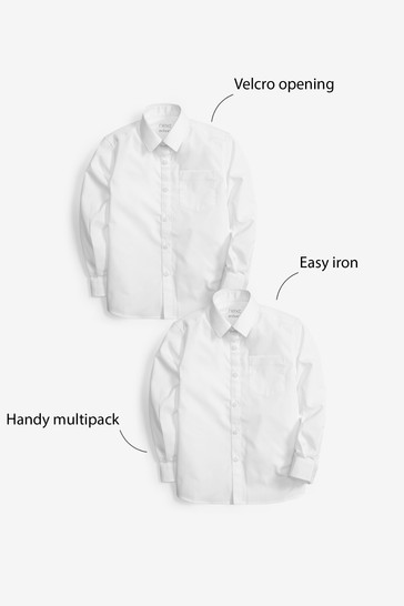 2 Pack Touch Fastening Long Sleeve Shirts (3-12yrs)