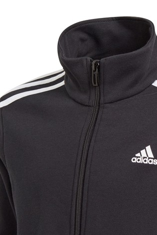 adidas Black 3 Stripe Tracksuits