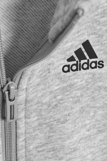 adidas Grey 3 Stripe Tracksuit